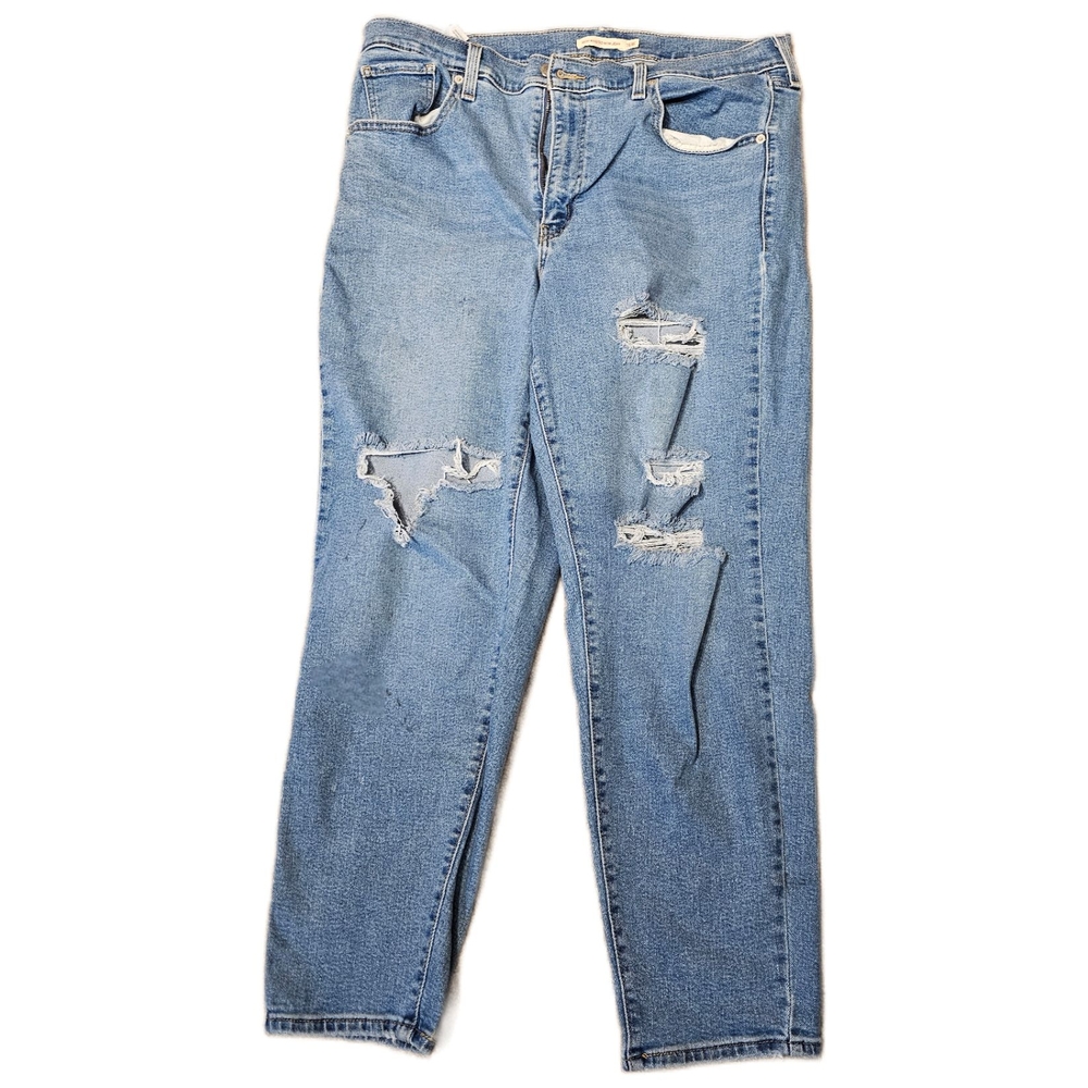 Levi's Light Blue Distressed Straight Leg Jeans